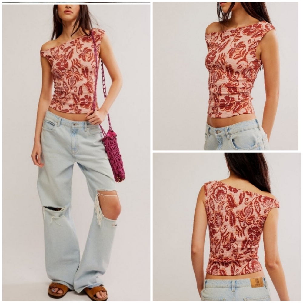 Free People Shea Top/Apricot Combo